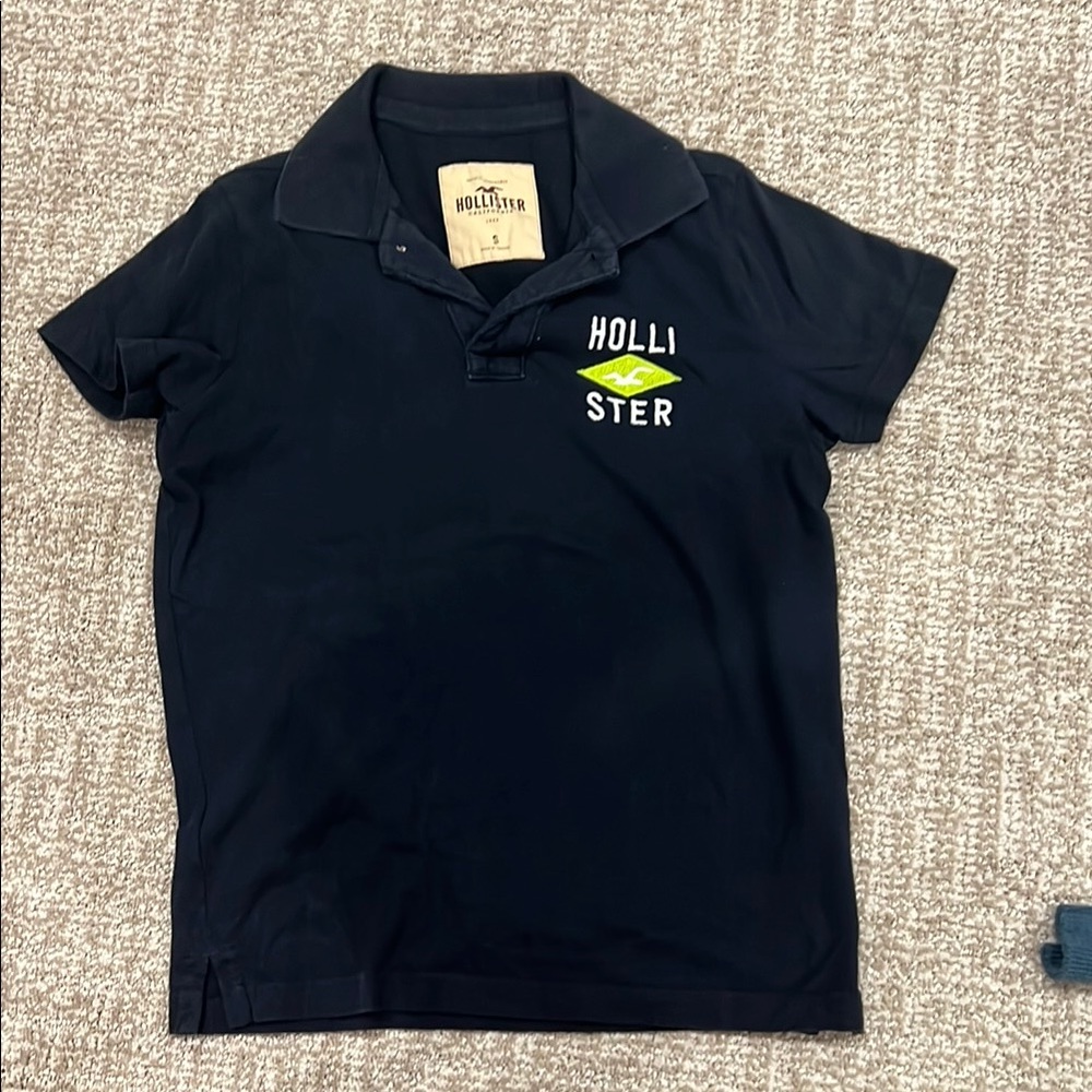 Hollister Dark Blue Polo with Embroidered Logo